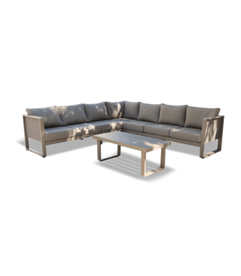 Boender Outdoor Melania 4-delige hoek loungeset van grijs aluminium met bijpassende tafel