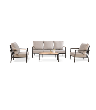 Boender Outdoor 4-delige stoel-bank loungeset met kussens en tafel