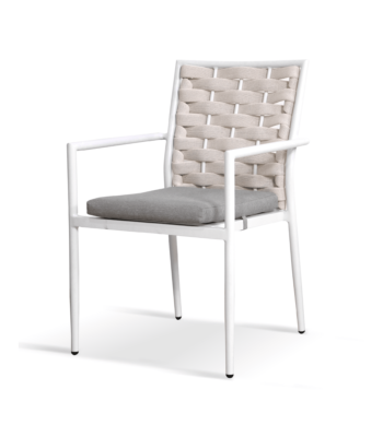 Boender Outdoor tuinstoel met beige ropes en grijs zitkussen