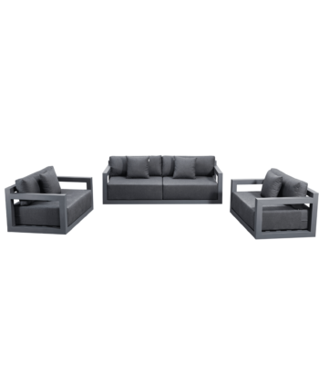 Boender Outdoor Lago 4-delige stoel-bank loungeset in donkergrijs