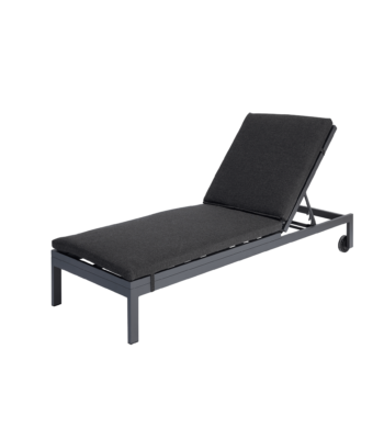 Boender Outdoor verstelbaar ligbed met grijs kussen en wielen